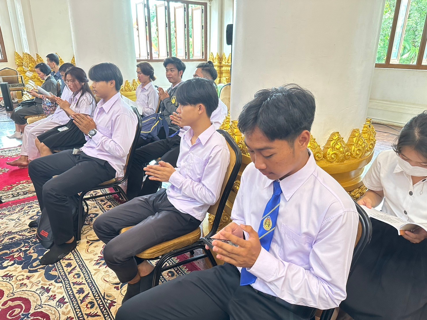 วิทยาลัยธาตุพนม ม.นครพนม ร่วมพิธีเจริญพระพุทธมนต์ ถวายพระพรชัยมงคลแด่สมเด็จพระเจ้าลูกเธอ เจ้าฟ้าพัชรกิติยาภา นเรนทิราเทพยวดี กรมหลวงราชสาริณีสิริพัชร มหาวัชรราชธิดา ณ วัดพระธาตุพนม วรมหาวิหาร อำเภอธาตุพนม จังหวัดนครพนม